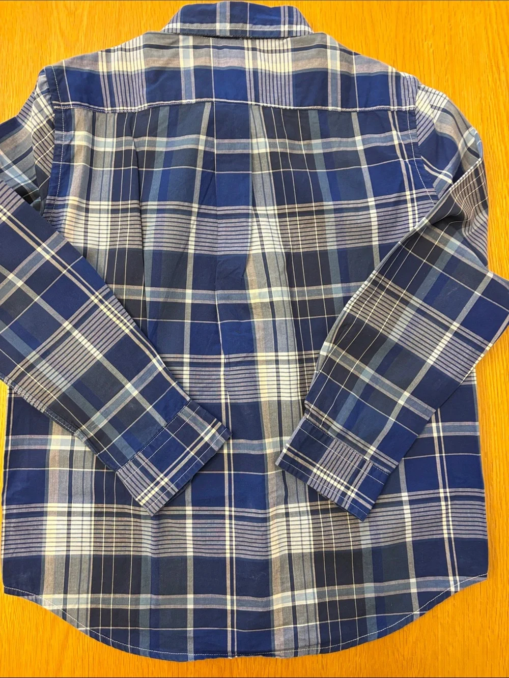 Ralph Lauren Navy and White Plaid Button-Down Shirt - size 7
